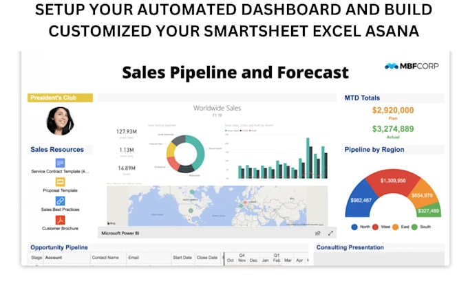 Gig Preview - Setup your automated dashboard build your customize smartsheet asana excel