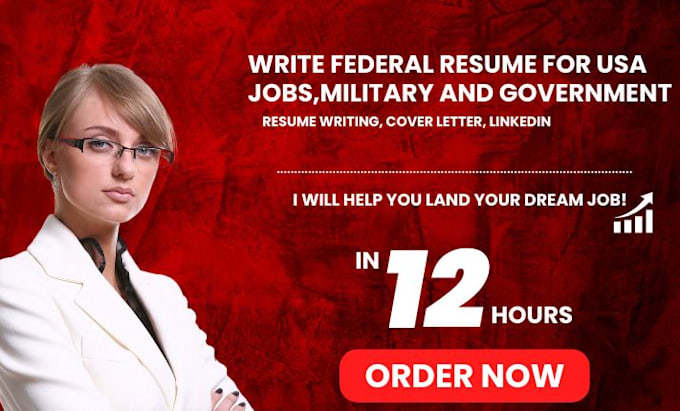 Gig Preview - Write a federal resume for USA  jobs, military ,and government