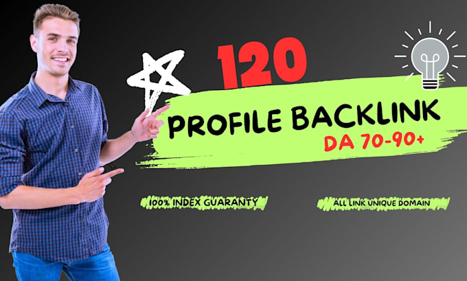 Gig Preview - 120 professional profile backlinks services for SEO success