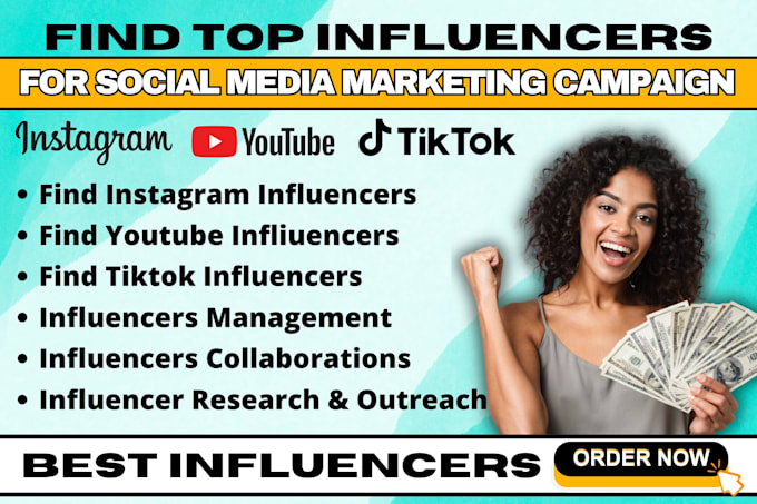 Gig Preview - Find and manage influencers for your social media marketing campaign outreach