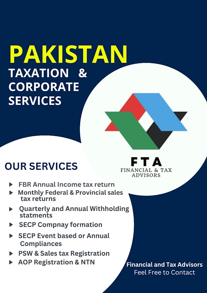 Gig Preview - Register your company secp, pseb and file your taxes with fbr