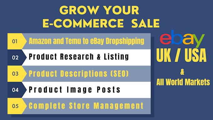 Gig Preview - Do expert ebay dropshipping, product listing and VA services