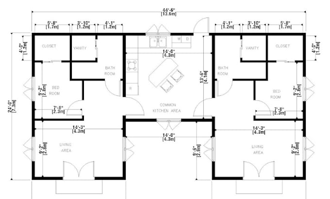 Gig Preview - Draw your architectural 2d floor plan in autocad