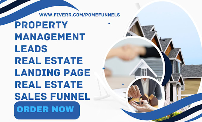 Gig Preview - Do property management leads property management landing page pm sales funnel