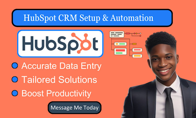 Gig Preview - Setup your hubspot crm hubspot automation workflow hubspot CRM data entry