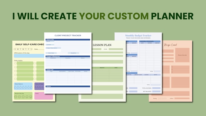 Gig Preview - Create custom planners designed for your needs