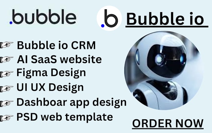 Gig Preview - Do bubble io saas mvp, crm dashboard app, UI UX design, webflow development