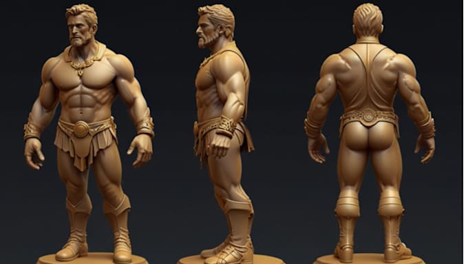 Gig Preview - Do 3d figure, statue, character model, action figure,   3mf for 3d printing, stl