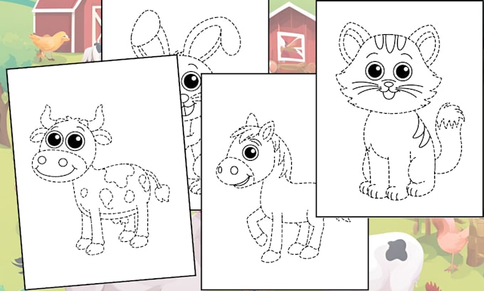 Gig Preview - Create a dashed lines coloring pages for kids