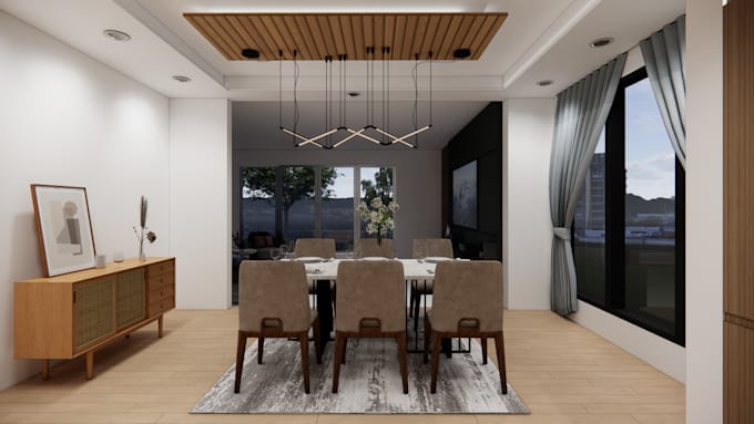 Gig Preview - Create stunning 3d interior design and realistic renders for your space