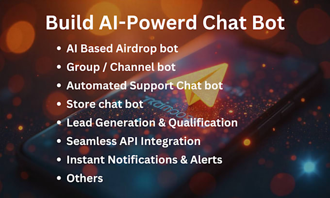 Gig Preview - Create a custom ai powered telegram chatbot for you