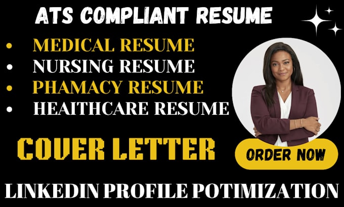 Gig Preview - Craft a medical resume, health care resume, cover letter, linkedin optimization