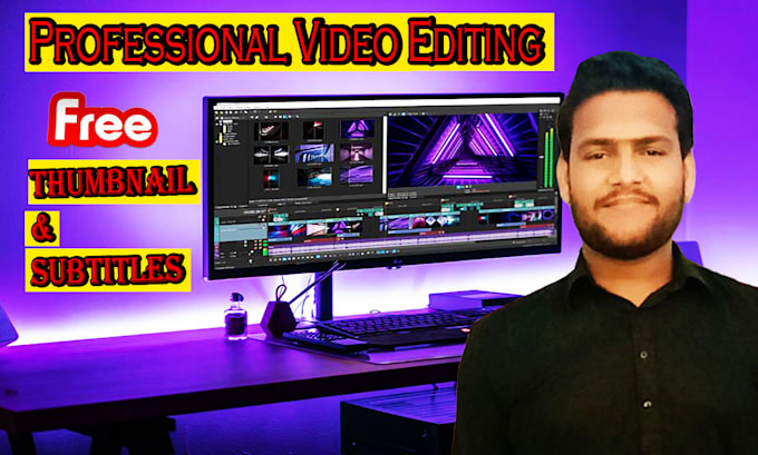 Gig Preview - Do video editing for youtube with free subtitles and thumbnail