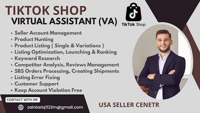 Gig Preview - Manage your seller acc and become a va of tiktok shop and do dropshipping