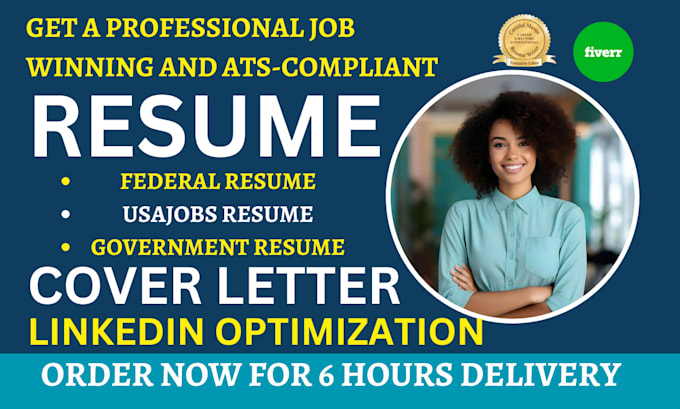 Gig Preview - Write federal resume, usajobs, government, military, veteran, resume writing