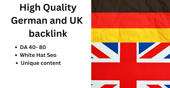 Gig Preview - Build high authority  uk and german dofollow SEO backlinks