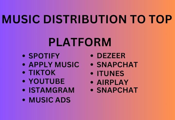 Gig Preview - Do music distribution to all streaming platforms distrokid apple music lander