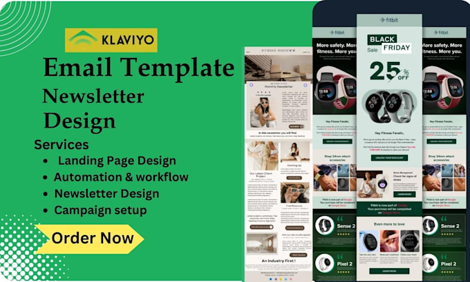 Gig Preview - Setup up klaviyo mailchimp email flows, klaviyo email template newsletter design