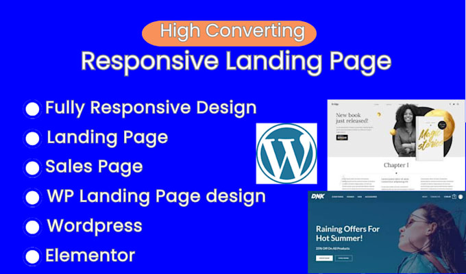 Gig Preview - Design responsive landing page or sales page with wordpress