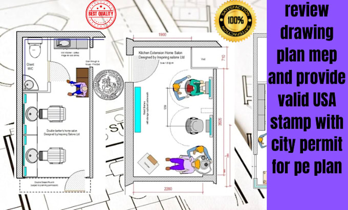 Gig Preview - Review drawing plan mep and provide valid USA stamp with city permit for pe plan