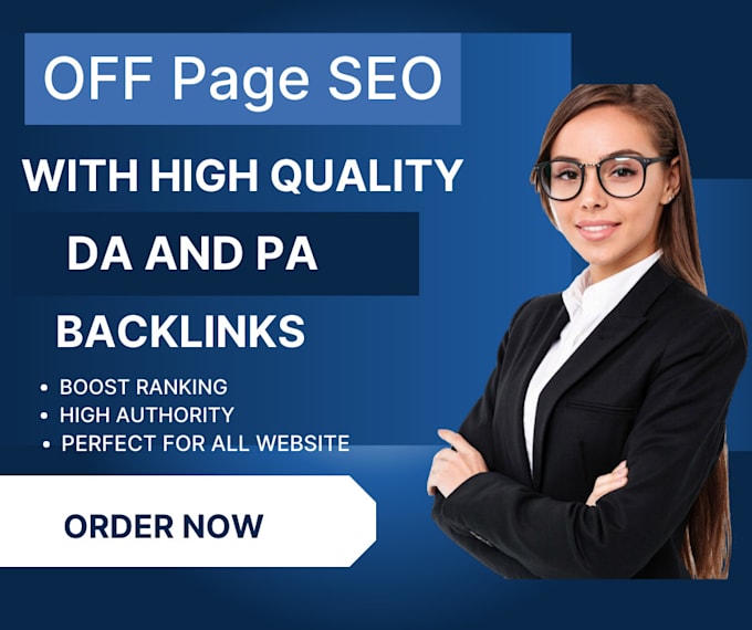 Gig Preview - Do off page SEO backlinks link building with high da and pa