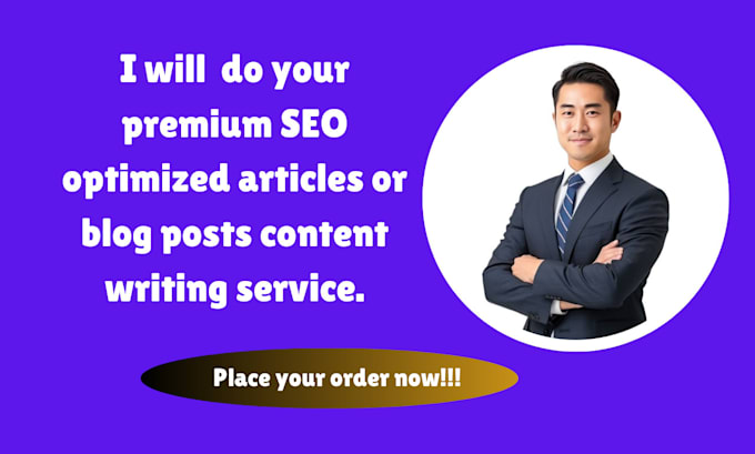 Gig Preview - Do your premium SEO optimized articles or blog posts content writing service