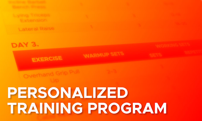 Gig Preview - Create personalized weight training program