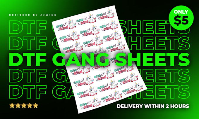 Gig Preview - Make a custom dtf gang sheet in 1 to 4 hours delivery