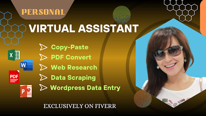 Gig Preview - Be professional virtual assistant for data entry, web research service