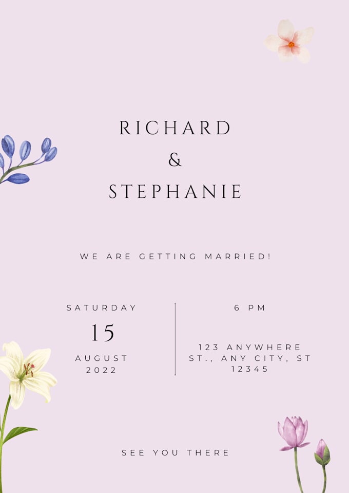 Gig Preview - Design custom invitations for weddings, birthdays, and more