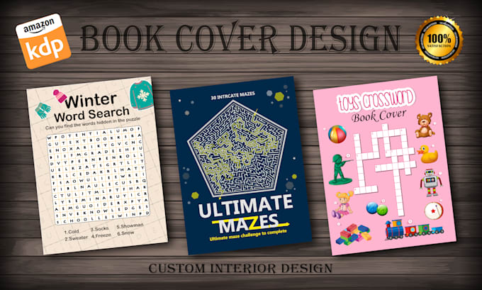 Gig Preview - Create sudoku word search mazes crossword and puzzle activity book cover design