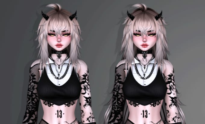 Gig Preview - Custom vrchat avatar anime avatar 3d model vr character furry facial expressions