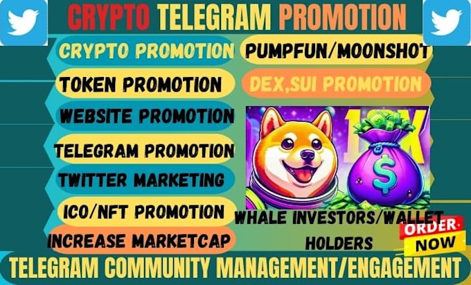 Bestseller - pump crypto, sol memecoin, token nft, presale, dex, moonshot, telegram promotion