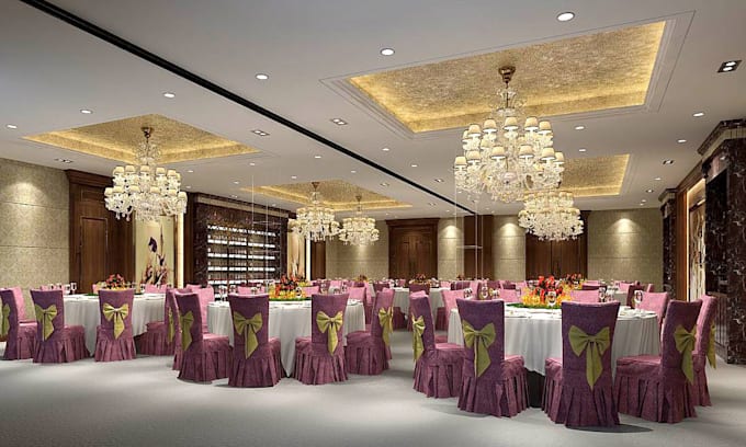 Gig Preview - Redesign 3d conference hall, hotel mockup, restaurant design, cad, wedding hall