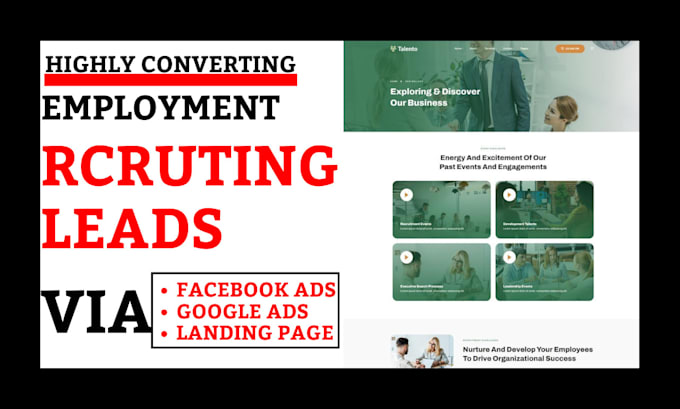 Bestseller - generate high converting employment opportunity leads recruitment landing page