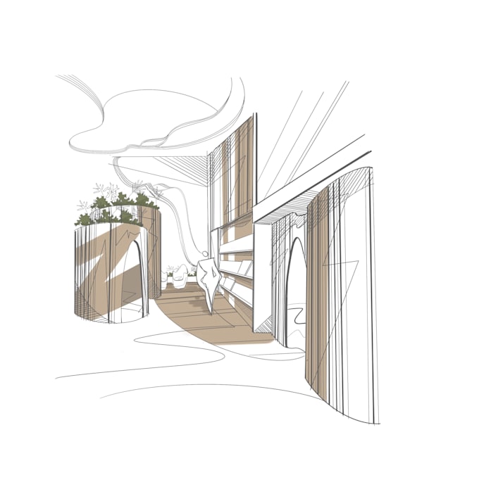 Gig Preview - Create a conceptual interior sketch or collage to visualize your ideas