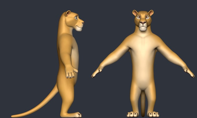 Gig Preview - Create adorable 3d cartoon style animal character models and rendering