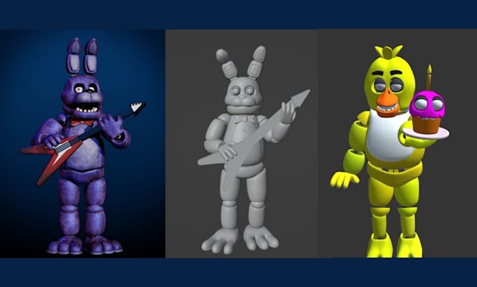 Gig Preview - Make 3d realistic and animatonic fnaf model as oc or for fan games