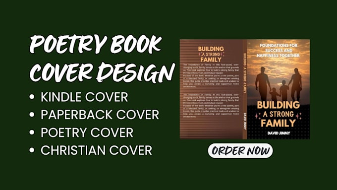 Gig Preview - Design a professional poetry book cover, romance book novel ebook cover for kdp