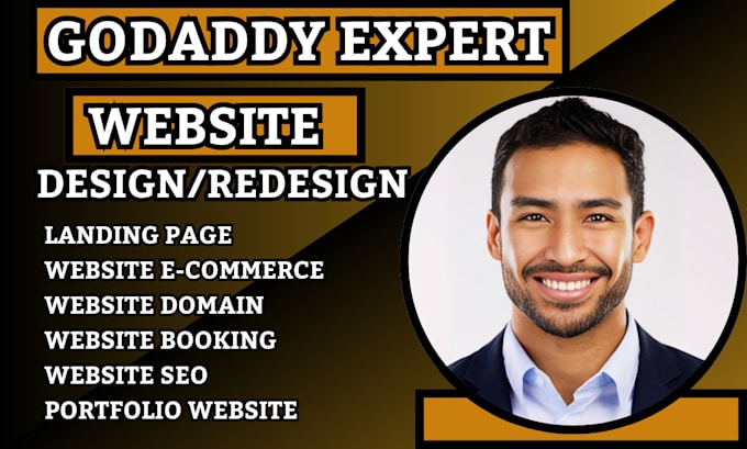 Gig Preview - Design,  redesign, godaddy website,  business website SEO, website development