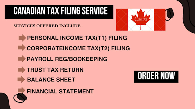 Gig Preview - Canada individual tax t1 t2 canadian corporation tax return income tac CPA excel