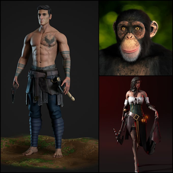 Bestseller - do realistic 3d character modeling for video games or films