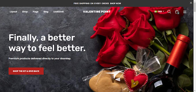 Gig Preview - Build valentine day shopify store valentine flower store dropshipping gift store