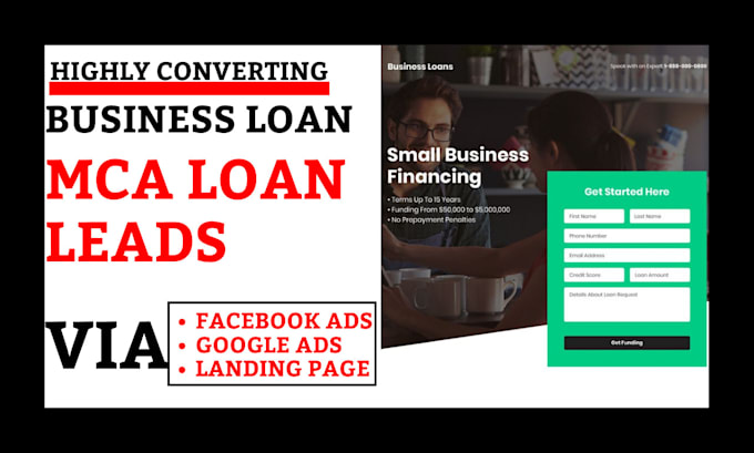 Gig Preview - Generate high converting business loan leads students loan mca leads