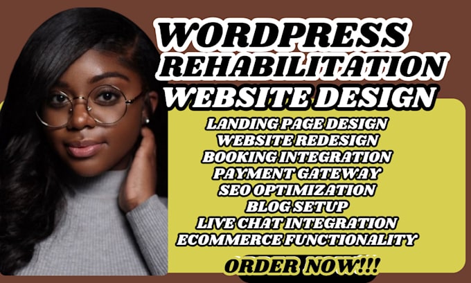 Gig Preview - Rehabilitation website wellness website redesign website rehabilitation center