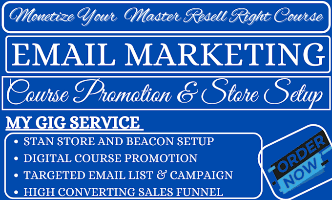 Gig Preview - Do store setup and email marketing course promotion