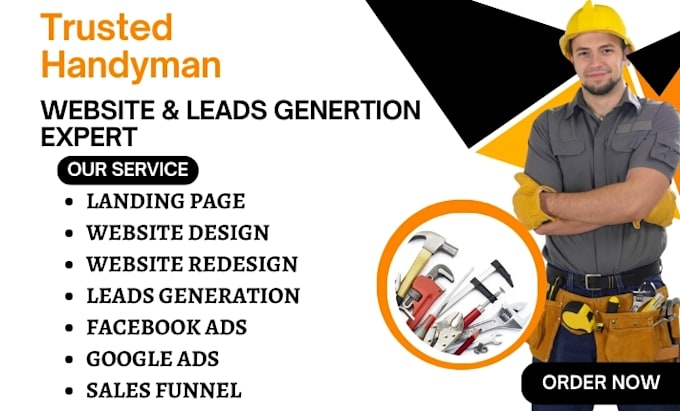 Gig Preview - Generate handyman leads home repair leads carpentry leads renovation website