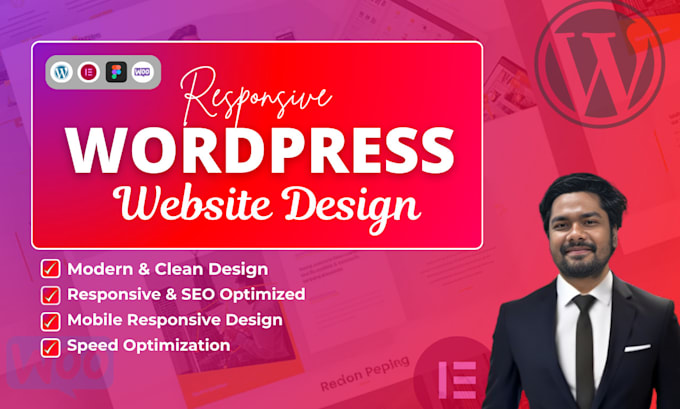 Gig Preview - Create wordpress website design, custom wordpress website or business website