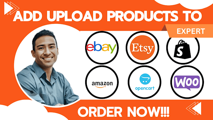 Gig Preview - Add uploads product to your woocommerce opencart etsy ebay amazon shopify store