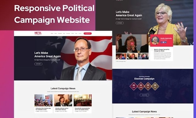 Gig Preview - Design modern political campaign website for your party election website